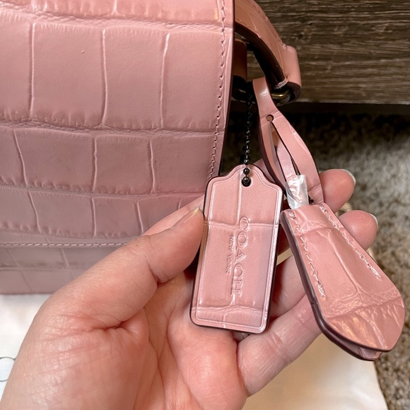 ❌SOLD❌ NWT Coach Studio Croc-Embossed Leather Shoulder Bag - Picture 6 of 14
